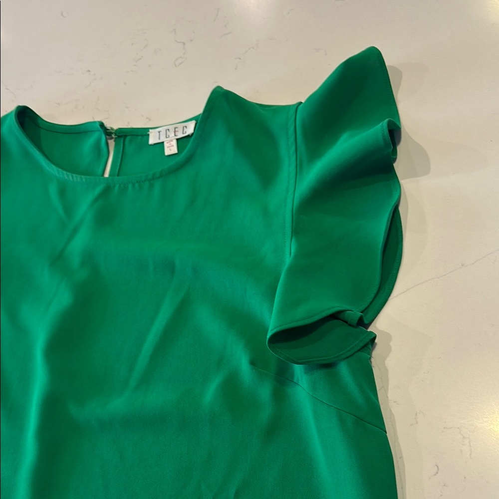 TCEC Green Ruffle Sleeve Top - Picture 4 of 15